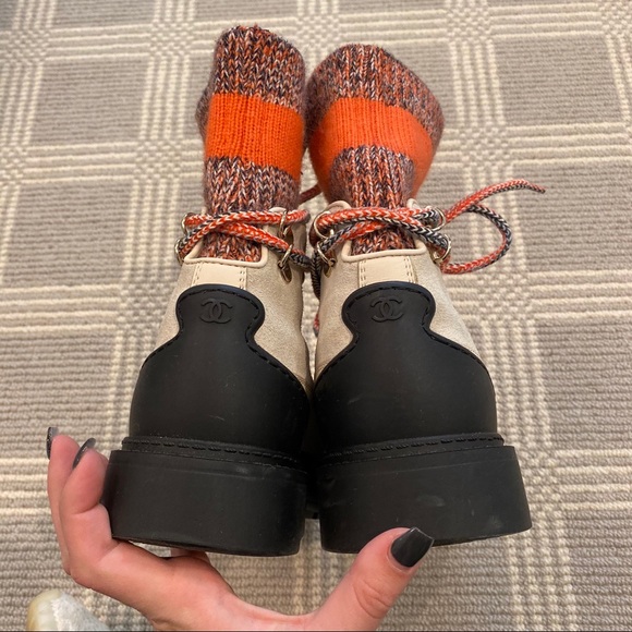 Chanel Calfskin Suede Knit Boots - Picture 10 of 10